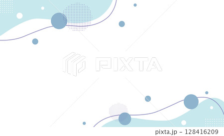 シンプルでキュートなウェーブのフレーム シンプルでキュートなウェーブのフレーム 128416209