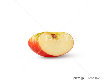 Red apple wedge with seed isolated. 128416235