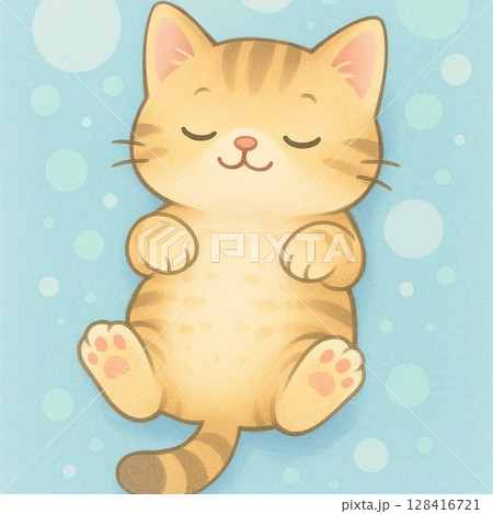 寝ている子猫 128416721