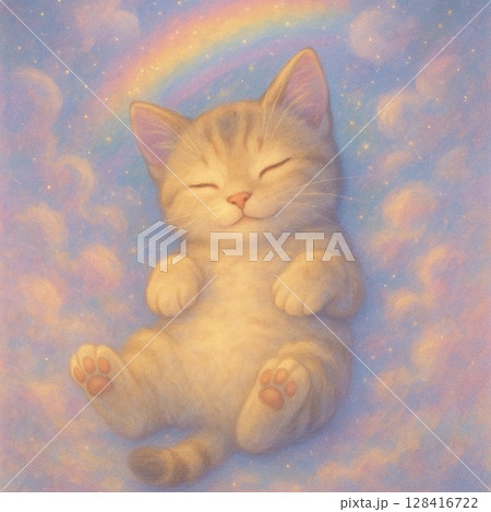 寝ている子猫 128416722