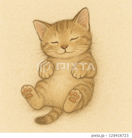 寝ている子猫 128416723