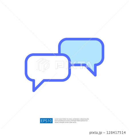 Legal Judgment Icon Representing Law And Justice Themes In A Minimalist Design With Speech Bubbles In Light Blue And White Colors 128417514