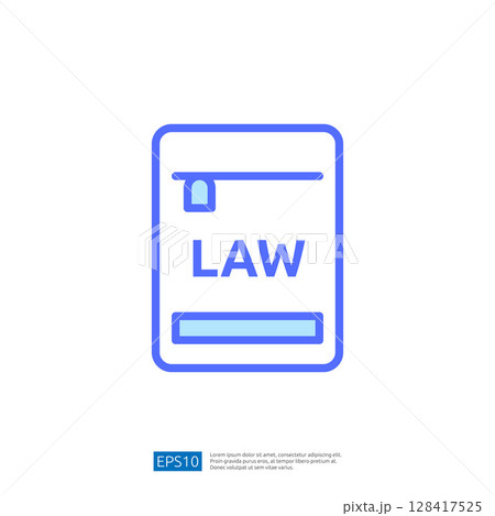 Legal Document Icon Representing Law and Justice Themes with Clear Text in Modern Design and Soft Outline on White Background 128417525