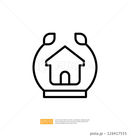 Icon of a Home Protection and Insurance Concept Representing Law and Judgement 128417555