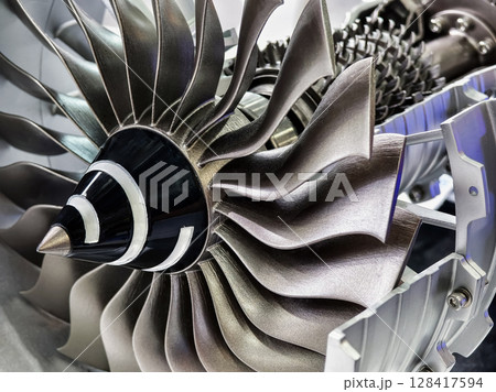 Innovative 3D-printed turbine engine design displayed at technology Innovative 3D-printed turbine engine design displayed at technology 128417594