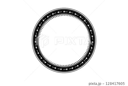 星の円フレーム。占星術をイメージしたフレーム、オブジェクト。 星の円フレーム。占星術をイメージしたフレーム、オブジェクト。 128417605