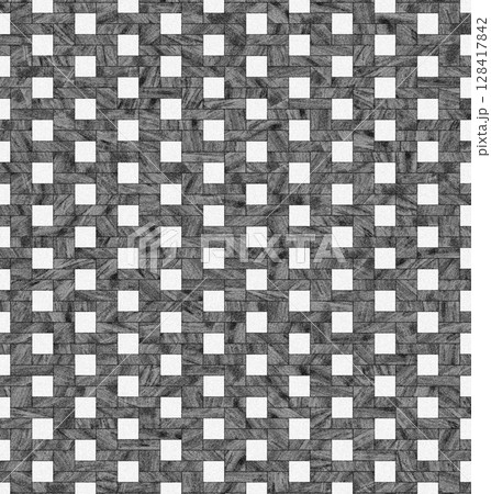 Seamless geometric pattern creating interlocking squares in gray and white 128417842