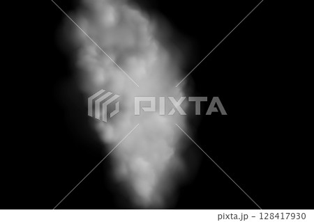 hite smoke puff isolated on transparent black background.. Steam explosion special effect. Effective texture of steam, fog, cloud, smoke. Stock royalty illustration. PNG stock illustration 128417930