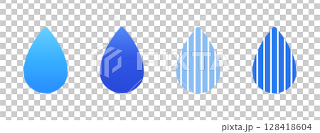 Cute drop vector illustrations - Rain, water, ocean, water drop icon set 128418604