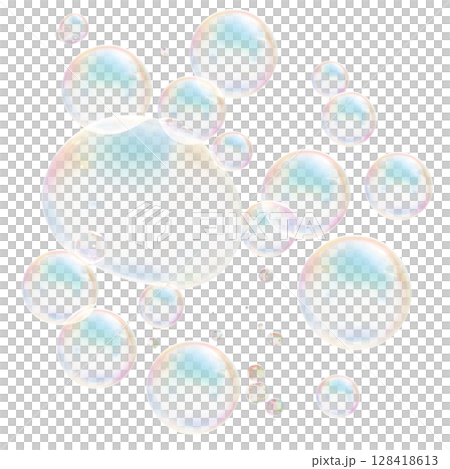 透明背景のシャボン玉 128418613
