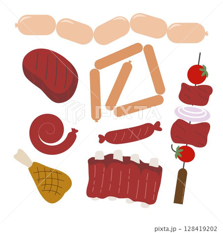 Meat products for grill set Meat products for grill set 128419202