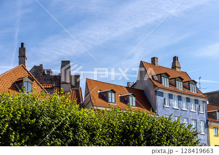 Old and expensive apartment building in the city center of Copenhagen, Denmark 128419663