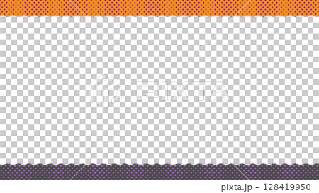 Halloween colored polka dot frame background, orange and purple Halloween colored polka dot frame background, orange and purple 128419950