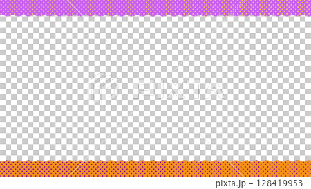 萬聖節彩色圓點框架背景，橙色和紫色 128419953