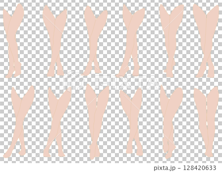 Female leg model illustration collection 2-02 Cross left knee forward. A set of illustrations of various poses of the lower body. Female leg model illustration collection 2-02 Cross left knee forward. A set of illustrations of various poses of the lower body. 128420633