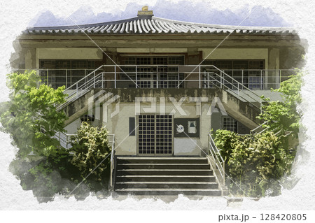 水彩画風 徳島市寺町 還国寺 徳島県徳島市 水彩画風 徳島市寺町 還国寺 徳島県徳島市 128420805