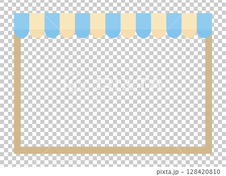 A simple and cute shop tent frame in light blue and yellow 128420810