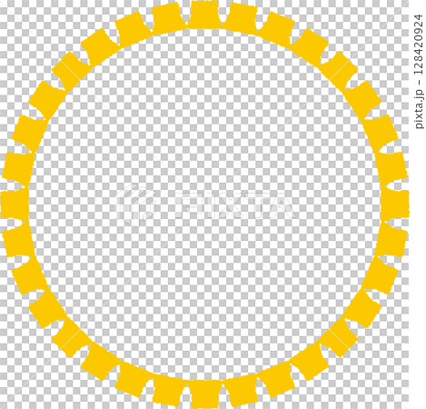 Colorful and cute decorative frame | Circle 128420924