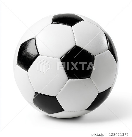 スポーツの象徴：白い背景のサッカーボール 128421373