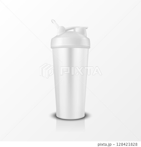 Vector 3d Realistic White Shaker Bottle Mockup. Realistic Protein Shaker Bottle for Branding and Custom Design. Sport Shaker Bottle Vector Illustration for Supplement, Fitness, Gym, Logo, Print Vector 3d Realistic White Shaker Bottle Mockup. Realistic Protein Shaker Bottle for Branding and Custom Design. Sport Shaker Bottle Vector Illustration for Supplement, Fitness, Gym, Logo, Print 128421828