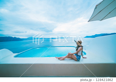 ギリシャのサントリーニ島の美しい風景 ギリシャのサントリーニ島の美しい風景 128421862