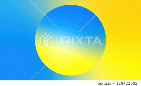 Vibrant, glossy 3D spheres and colorful Easter eggs with abstract reflections form a cheerful, sunny design 128422002