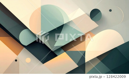 Blue geometric 3D glass abstract background for business finance and design concept illustration with chart diagram icons 128422009