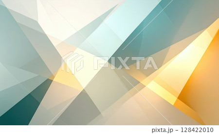 Blue geometric 3D glass abstract background for business finance and design concept illustration with chart diagram icons 128422010