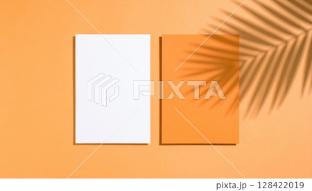Golden wheat ears with leafy floral patterns on a white background, perfect for a summer or autumn nature design illustration 128422019
