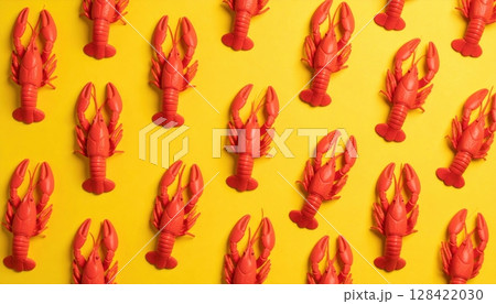 Red hot chili peppers: a seamless vector illustration of spicy floral food art, perfect for a vibrant nature-inspired wallpaper design Red hot chili peppers: a seamless vector illustration of spicy floral food art, perfect for a vibrant nature-inspired wallpaper design 128422030