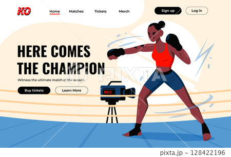 Mixed Martial Arts Cartoon Template 128422196