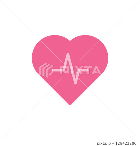 Pink Heart Icon with Pulse Line Symbolizing Medical Health and Wellness Monitoring Concepts in Modern Healthcare Design Pink Heart Icon with Pulse Line Symbolizing Medical Health and Wellness Monitoring Concepts in Modern Healthcare Design 128422280