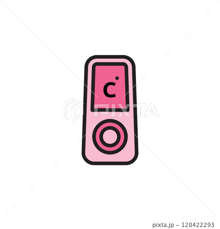 Pink Medical Thermometer Icon for Measuring Body Temperature in Healthcare Settings Pink Medical Thermometer Icon for Measuring Body Temperature in Healthcare Settings 128422293