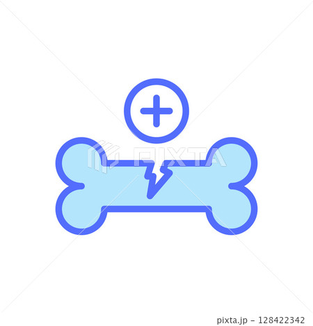 Broken Bone Medical Symbol Icon Depicting Pain Relief in Healthcare and Rehabilitation Context Broken Bone Medical Symbol Icon Depicting Pain Relief in Healthcare and Rehabilitation Context 128422342