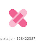 Medical Icon of Pink Bandage Representing Health Care and First Aid Treatment for Wound Protection and Injury Recovery 128422387