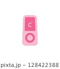 Digital Medical Temperature Monitoring Icon in Pink Color Showing Accurate Measurement for Health and Wellness Applications 128422388