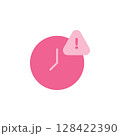 Medical Alert Icon Featuring Pink Clock Symbolizing Timely Intervention and Urgent Care in Healthcare Notifications 128422390