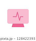 Medical Icon of a Heartbeat Display on a Digital Monitor Representing Health Monitoring and Care Technology 128422393