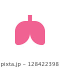 Pink Lungs Icon Representing Human Anatomy and Respiratory System in Medical and Health Context 128422398