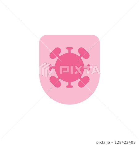 Medical Shield Icon Representing Virus Protection and Health Safety Measures in Pandemic Preparedness and Immunization Efforts Medical Shield Icon Representing Virus Protection and Health Safety Measures in Pandemic Preparedness and Immunization Efforts 128422405