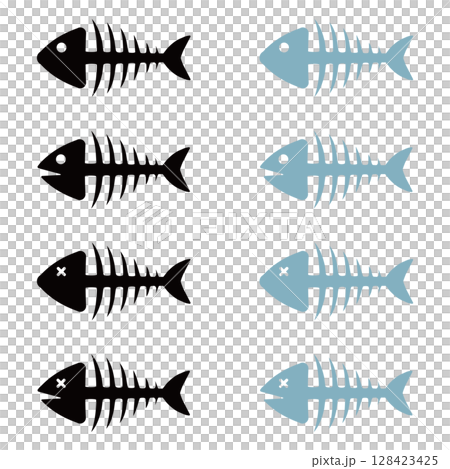 Fish bone icon set 128423425