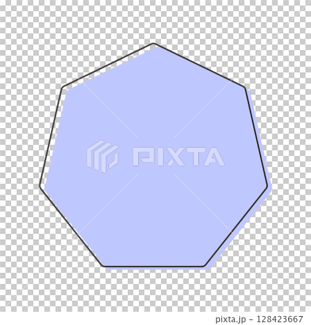 Blue line drawing heptagon - Simple and stylish polygonal frame and decoration illustration material Blue line drawing heptagon - Simple and stylish polygonal frame and decoration illustration material 128423667