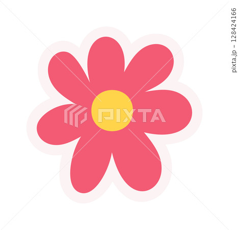 Cute flower bud sticker design 128424166
