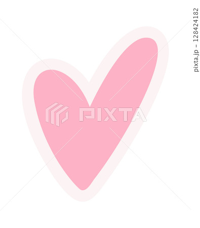 Pink heart romantic sticker badge Pink heart romantic sticker badge 128424182