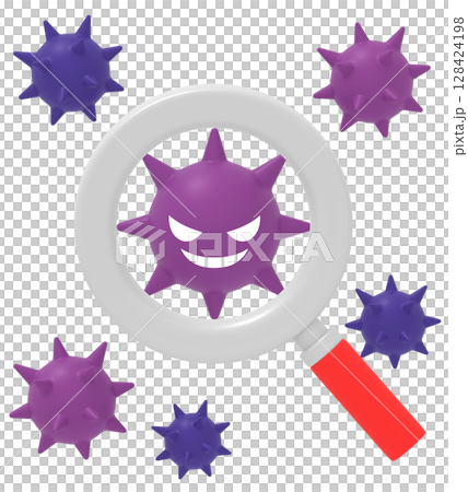 病毒和放大鏡 128424198