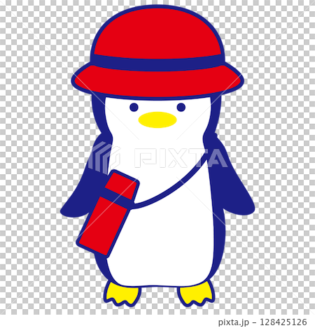 插畫素材戴帽子的企鵝 128425126