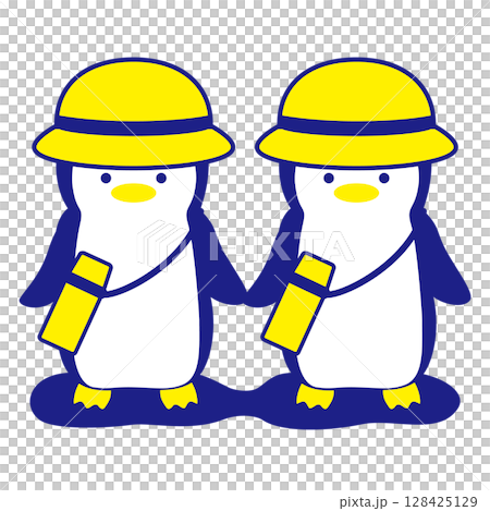 Illustration material: Penguin wearing a hat with shadow Illustration material: Penguin wearing a hat with shadow 128425129
