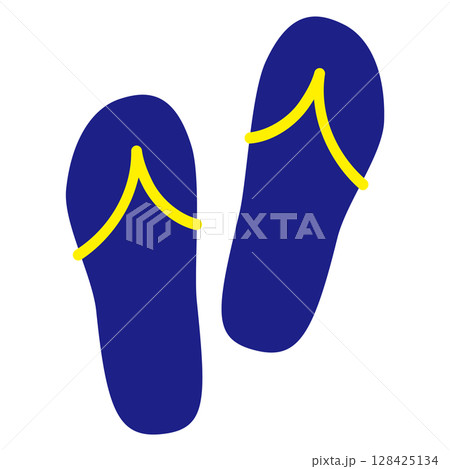 イラスト素材　ビーチサンダル 128425134