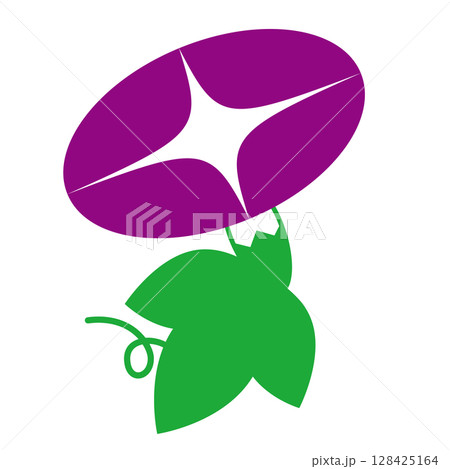 イラスト素材　アサガオ　紫 128425164