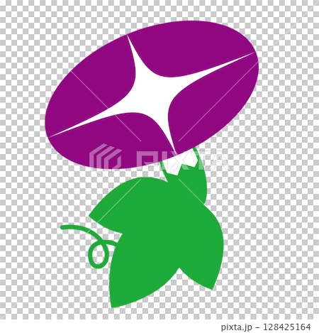 イラスト素材　アサガオ　紫 128425164